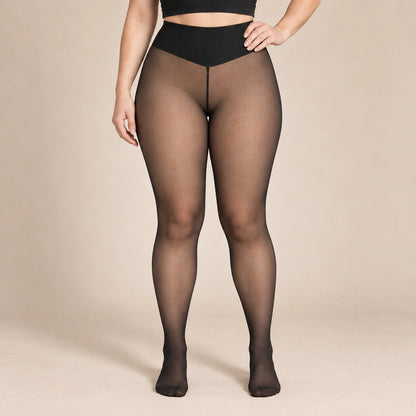 Sheer Illusion Fleece Lined Tights