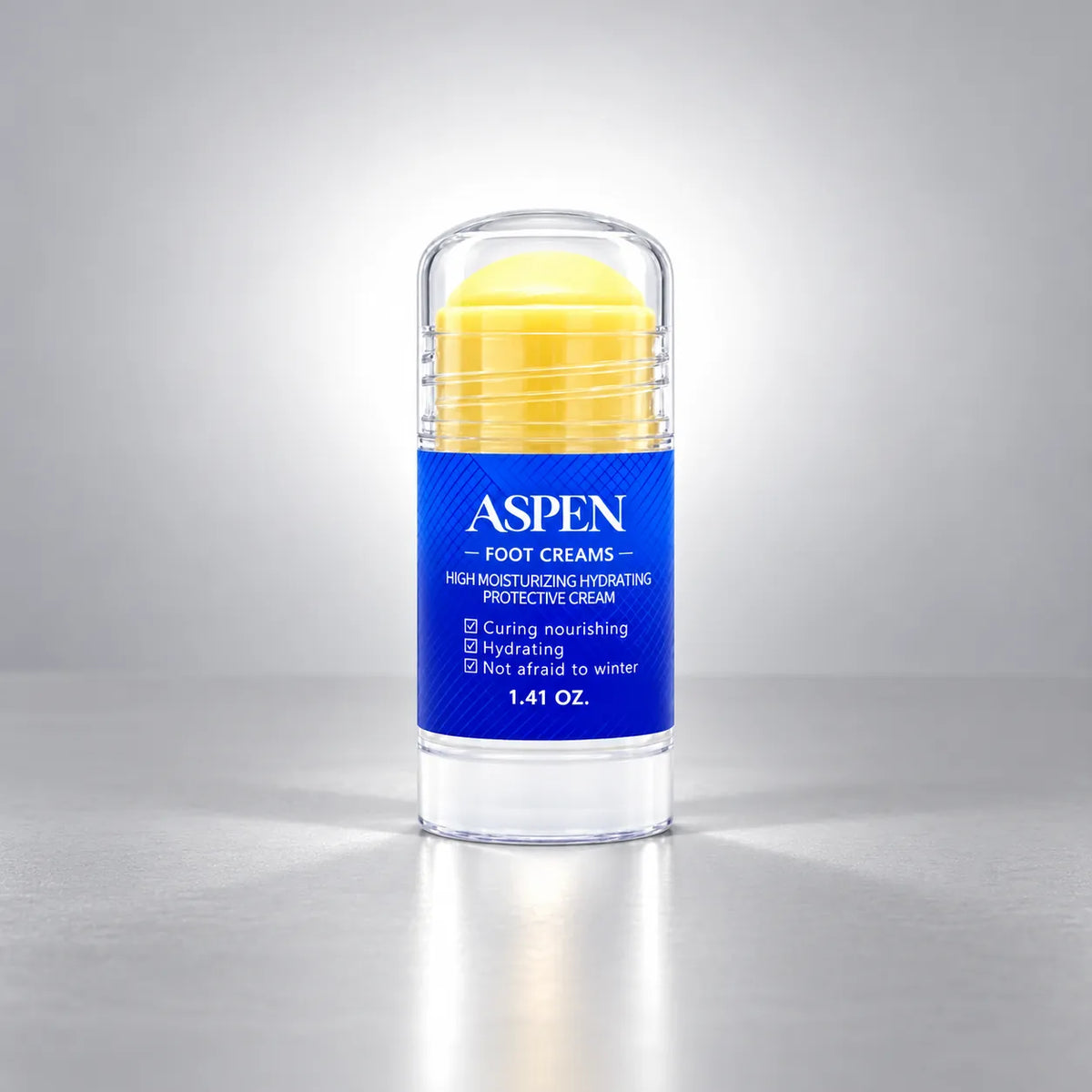 ASPEN twist-up foot balm stick with yellow balm