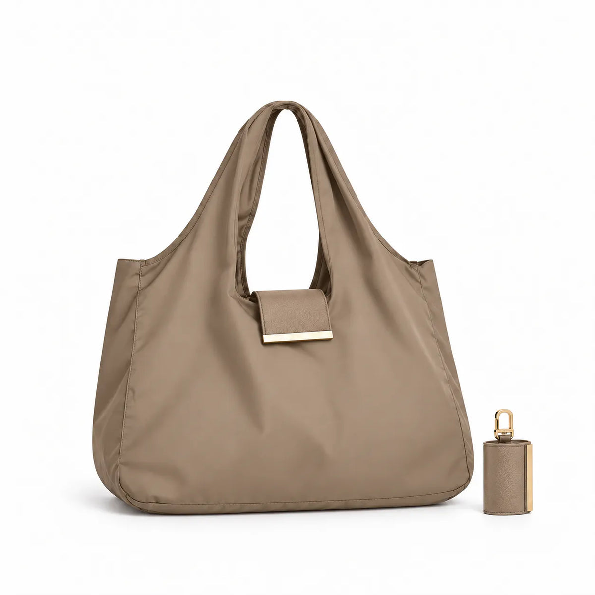 Tara - The Roomiest Fold-Away Gold Charm Tote