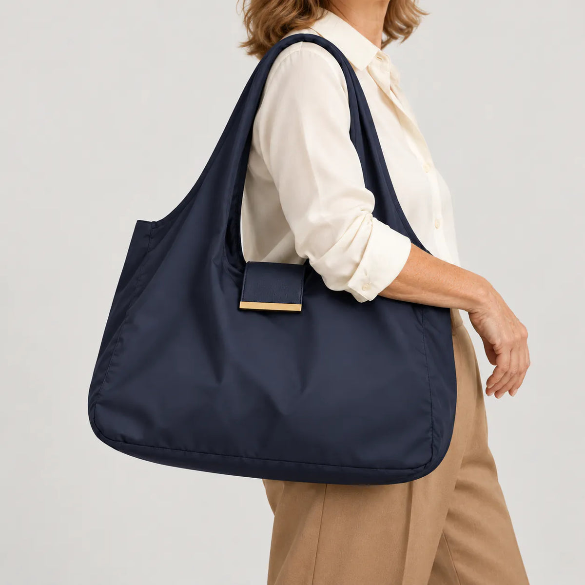 Tara - The Roomiest Fold-Away Gold Charm Tote