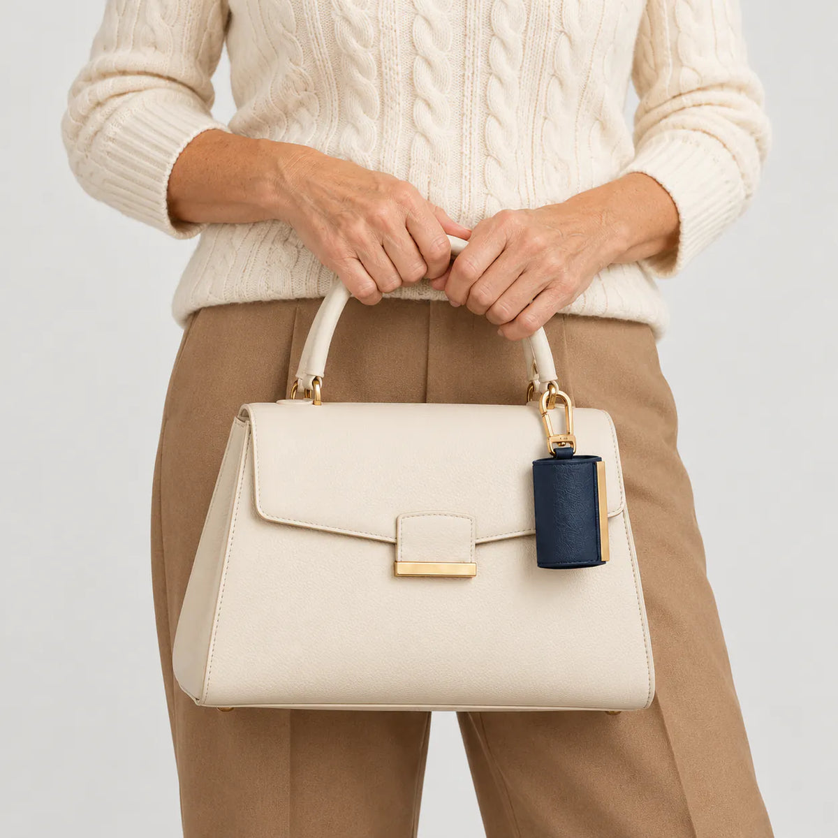 Tara - The Roomiest Fold-Away Gold Charm Tote