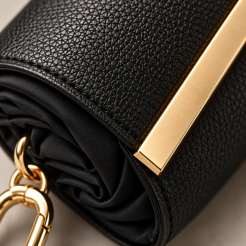 Gold charm pouch
