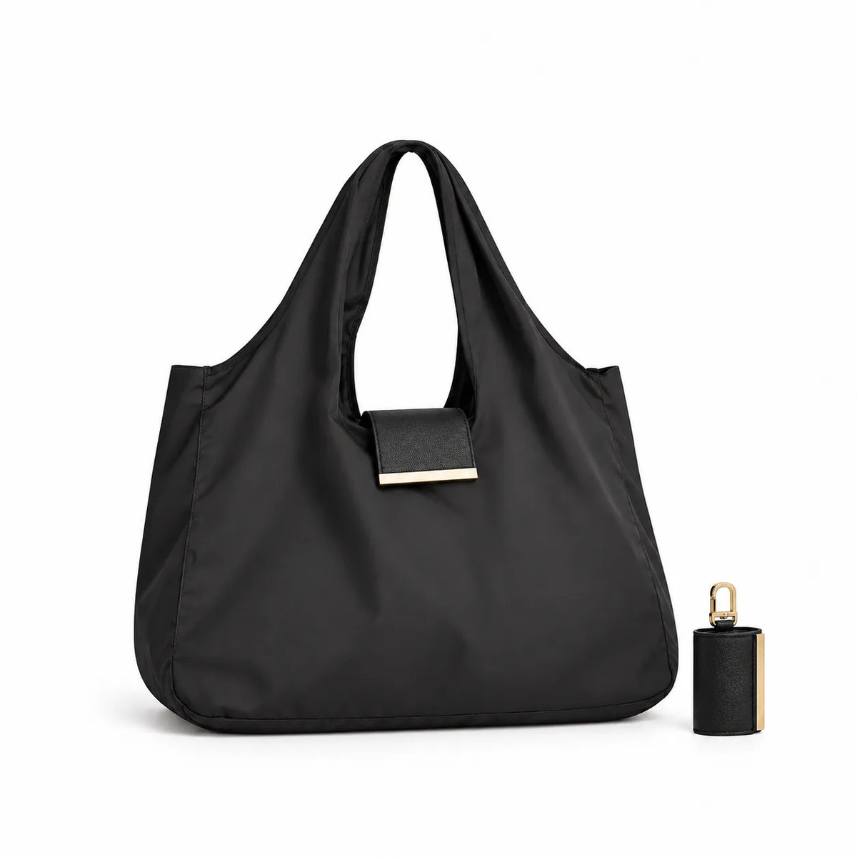 Tara - The Roomiest Fold-Away Gold Charm Tote