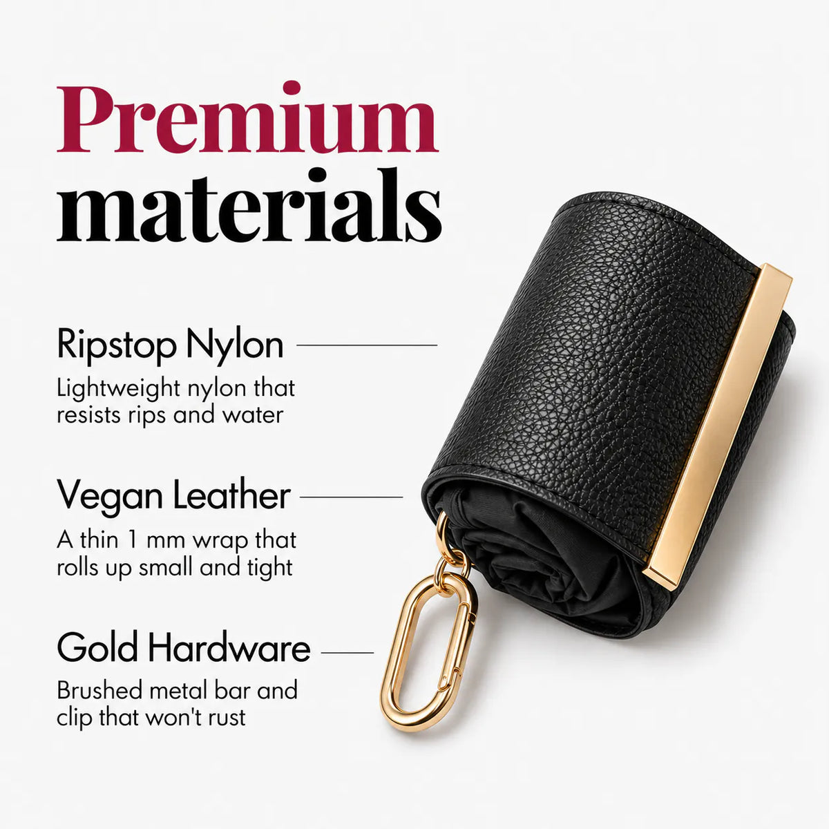 Tara - The Roomiest Fold-Away Gold Charm Tote